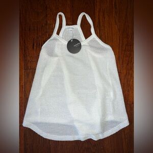 White waffle knit tank